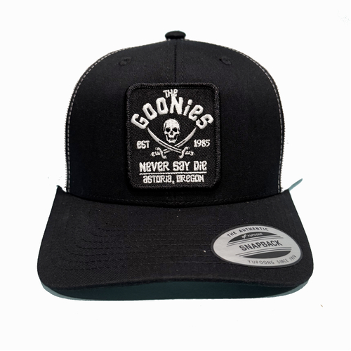 The Goonies Embroidered Patch Black Yupoong Trucker Cap Hat