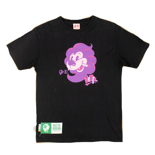 Nesta Brand Lion Black Medium Mens T-Shirt Used Vintage