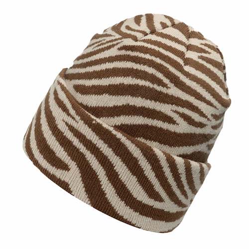 Boarders Brown Zebra Fishermans Style Beanie