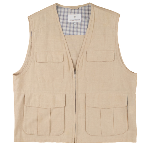 Current Stage Mens XL Tan Vest Used Vintage