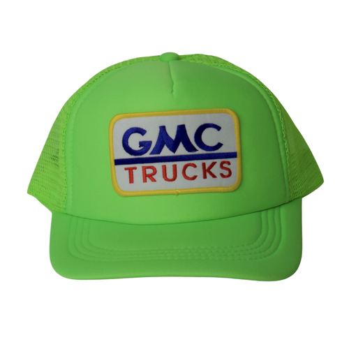 GMC Trucks Embroidered Patch Flouro Lime Trucker Cap Hat
