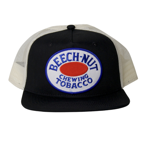 Beech-Nut Chewing Tobacco Embroidered Patch Black Trucker Cap Hat