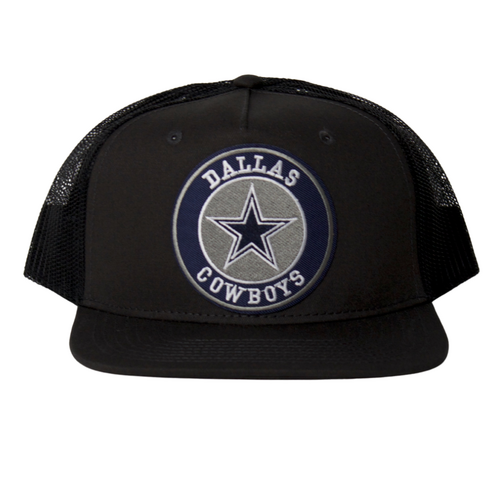 Dallas Cowboys Embroidered Patch Black Trucker Cap Hat
