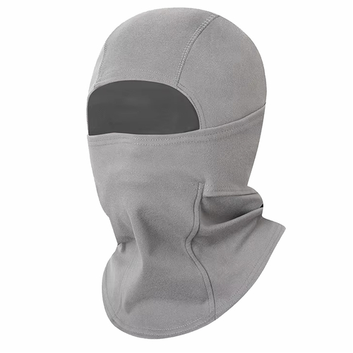 Boarders Grey Thin Fleece Hooded Face Mask