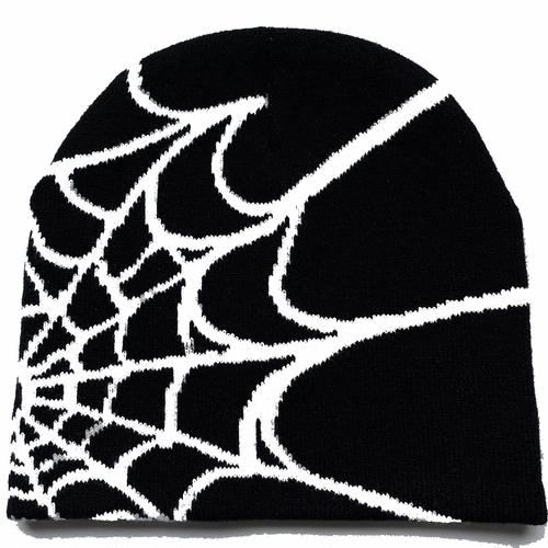 Boarders Spider Web Black White Beanie