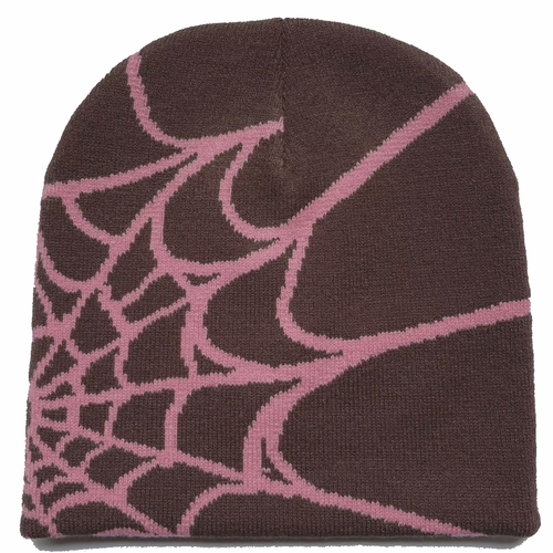 Boarders Spider Web Coffee Pink Beanie