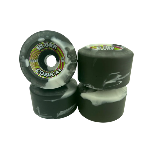 Blur Old School Black White Swirls 60mm 96a Skateboard Wheels