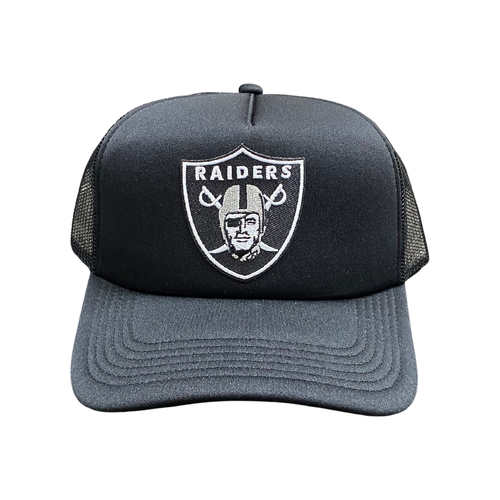 Raiders Black Snapback Trucker Hat Cap