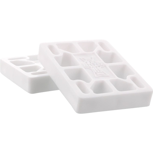 Dogtown 1/2 Hard Risers White Skateboard Riser Pads