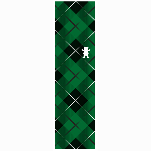 Grizzly Stamp Plaid Green 9" Skateboard Griptape