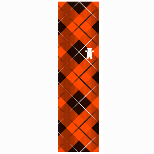 Grizzly Stamp Plaid Orange 9" Skateboard Griptape