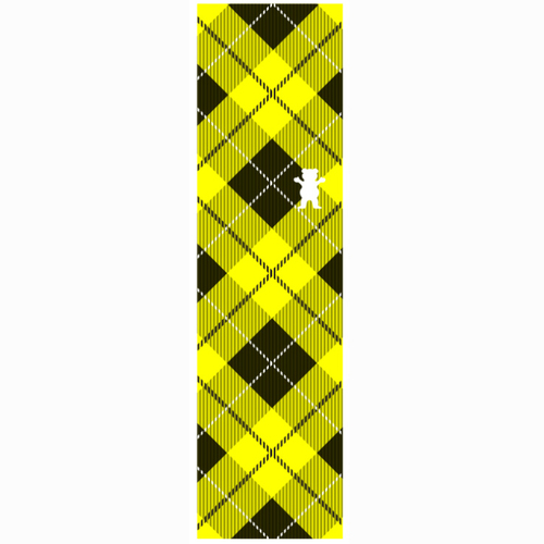 Grizzly Stamp Plaid Yellow 9" Skateboard Griptape