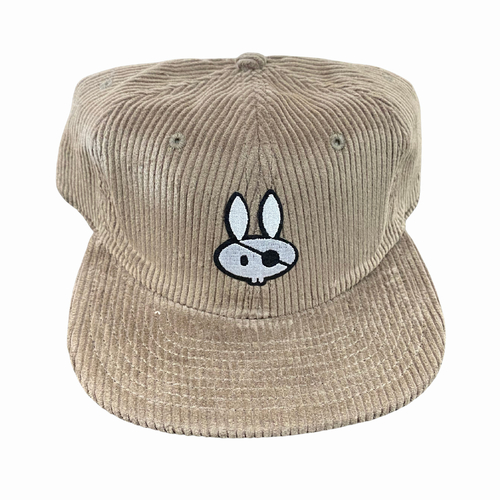 Eyepatch Rabit Corduroy Brown Strapback Hat Cap