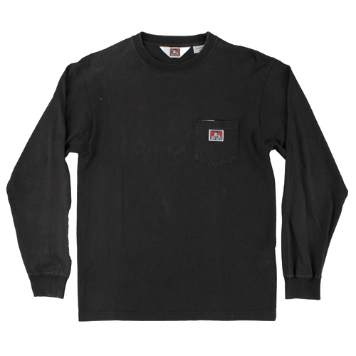Ben Davis Longsleeve T-Shirt Black Mens Medium Used Vintage