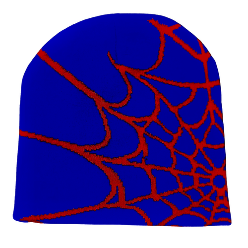Boarders Spider Web Blue Red Beanie
