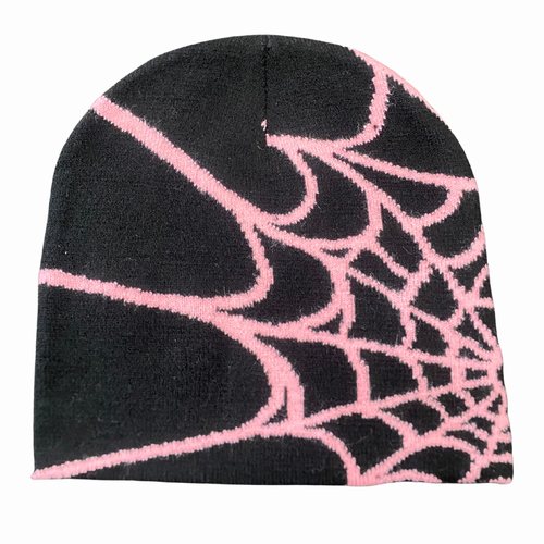 Boarders Spider Web Black Pink Beanie