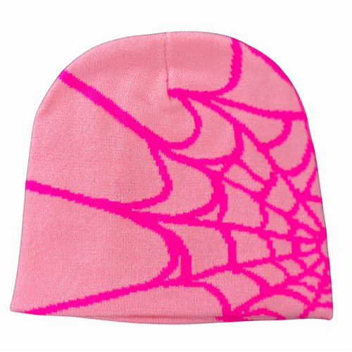 Boarders Spider Web Pink Flouro Pink Beanie