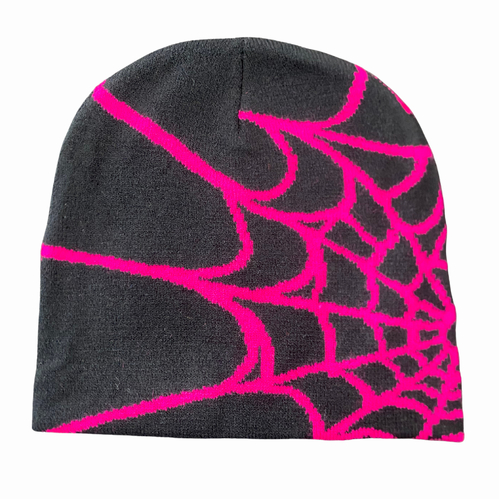 Boarders Spider Web Black Pink Beanie