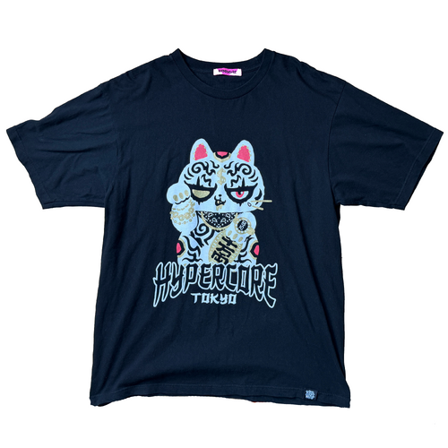 Hypercore Tokyo Japanese Oversized Black Mens T-Shirt Used Vintage