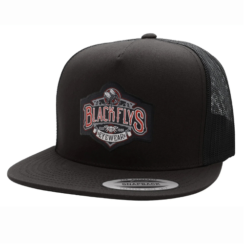 Black Flys Stay Fly Black Yupoong Trucker Snap Back Hat Cap