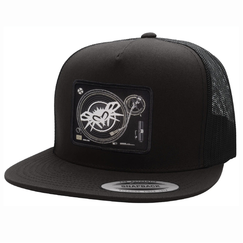 Black Flys Mix Master DJ Black Yupoong Trucker Snap Back Hat Cap