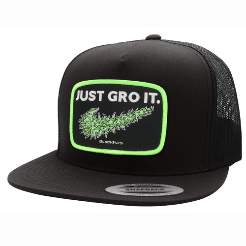 Black Flys Gro it Black Yupoong Trucker Snap Back Hat Cap