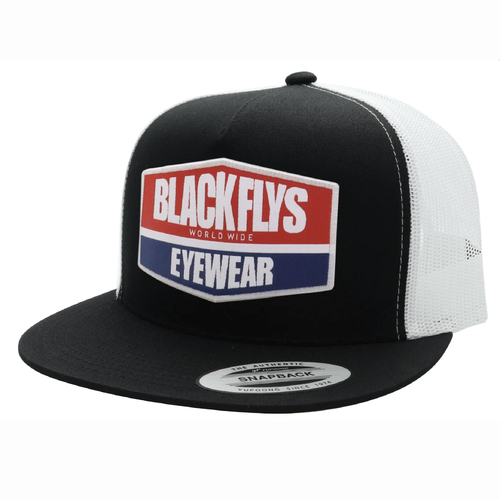 Black Flys Worldwide Black Yupoong Trucker Snap Back Hat Cap