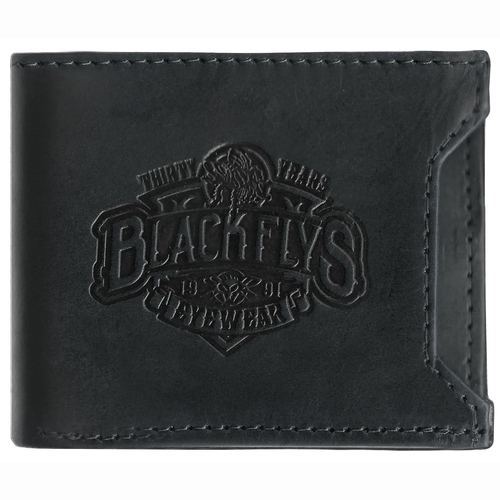 Black Flys Stay Fly Black Leather Bi Fold Wallet