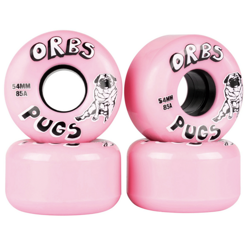 Orbs Pugs Pink 54mm 85a Skateboard Wheels