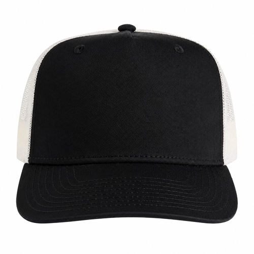 AS Colour Stock Contrast Trucker Cap Hat Black Ecru