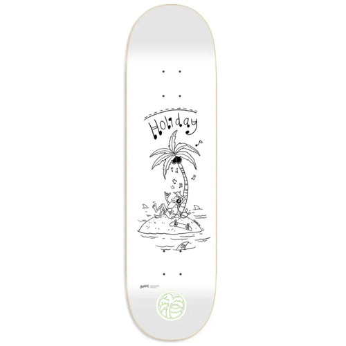 Holiday Island White 8.0" Skateboard Deck