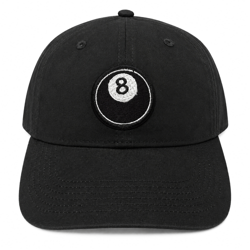 8 Ball Black Strapback Hat Cap