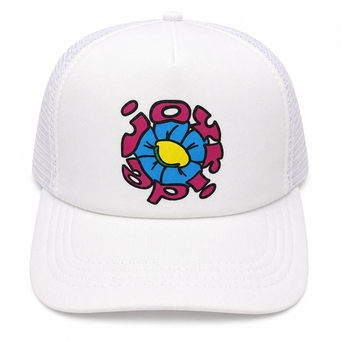 Joyride Snowboards White Trucker Snapback Hat Cap