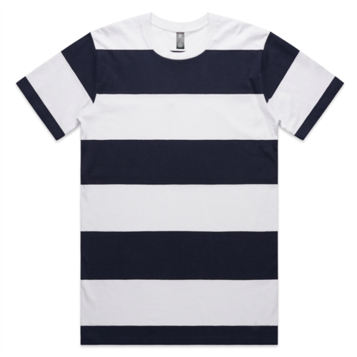 AS Colour Wide Stripe Navy White Mens T Shirt [Size: X-Large]