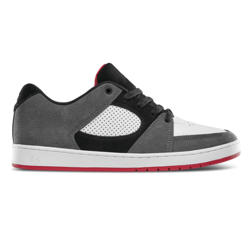 éS Accel Slim Grey White Red Mens Suede Skateboard Shoes [Size: 12]