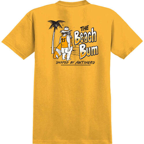 Anti Hero Beach Bum Gold White Mens Short Sleeve Tee [Size: Medium]