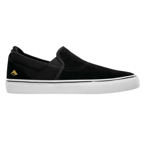 Emerica Wino G6 Slip-On Black White Gold Mens Suede Skateboard Shoes [Size: 7]