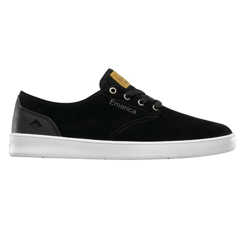 Emerica The Romero Laced Black Black White Mens Suede Skateboard Shoes [Size: 8]