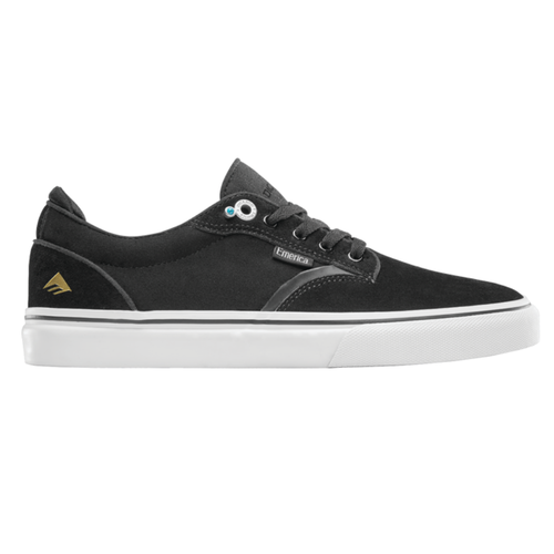 Emerica Dickson Black White Gold Mens Suede Skateboard Shoes [Size: 8]