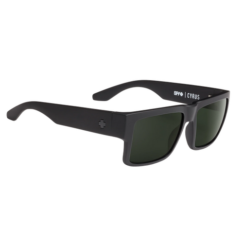 Spy Cyrus Soft Matte Black Sunglasses Happy Grey Green Polarized Lens