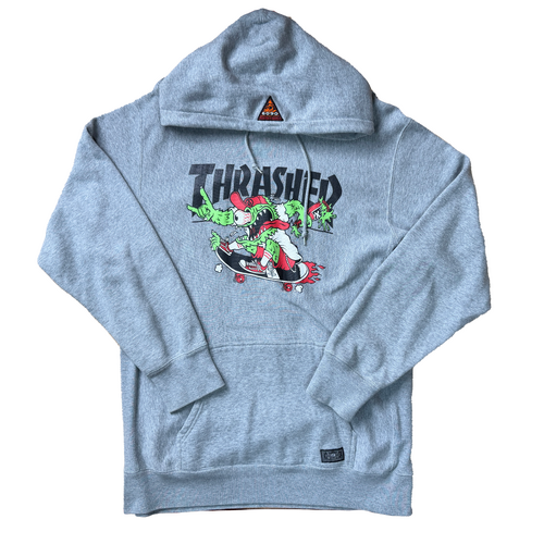 Thrasher x Rolling Cradle Colab Grey Hooded Jumper Used Vintage
