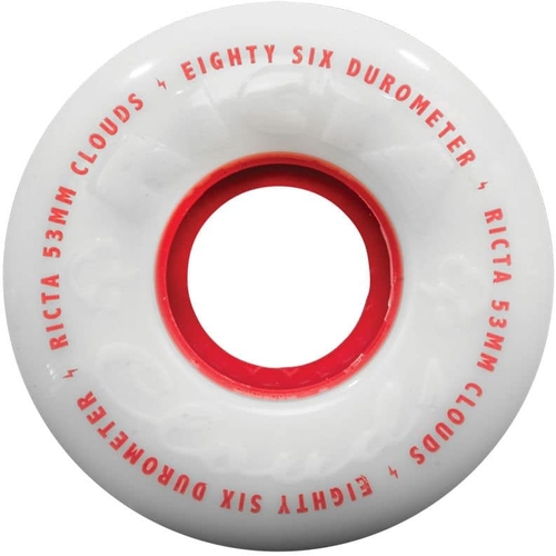 Ricta Clouds White Red 55mm 86a Skateboard Wheels