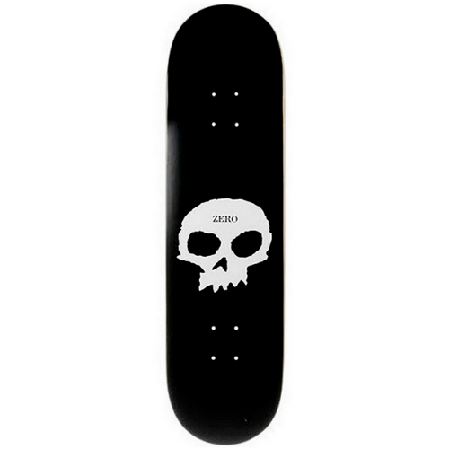 Zero Single Skull Black White 8.0" Skateboard Deck