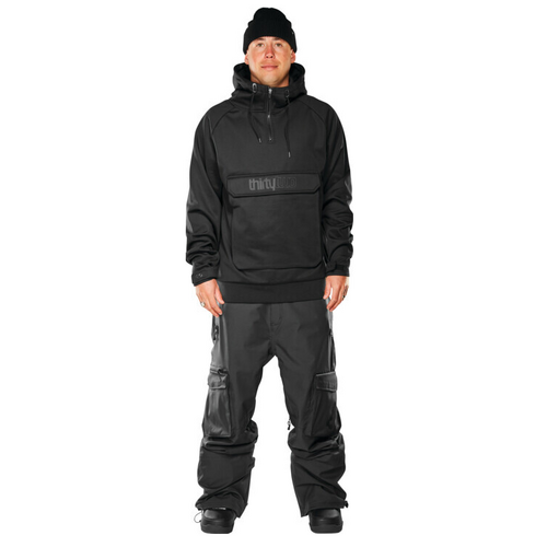 ThirtyTwo Signature Mens 2023 Black DWR Snowboard Riding Hoodie [Size: Small]