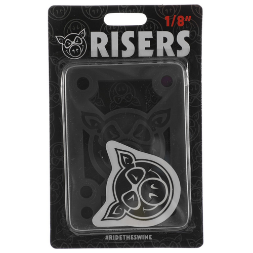 Pig Piles Hard Risers Black 1/8" Skateboard Riser Pads