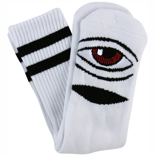 Toy Machine Sect Eye White Skateboard Socks