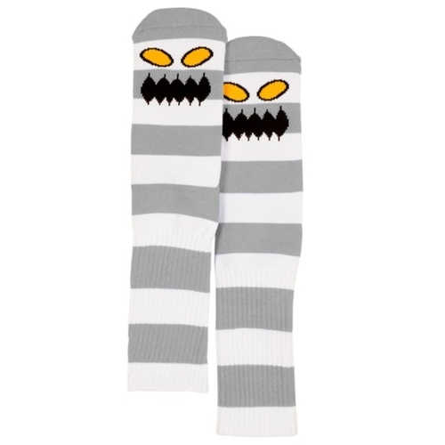 Toy Machine Monster Face Stripes Grey Skateboard Socks