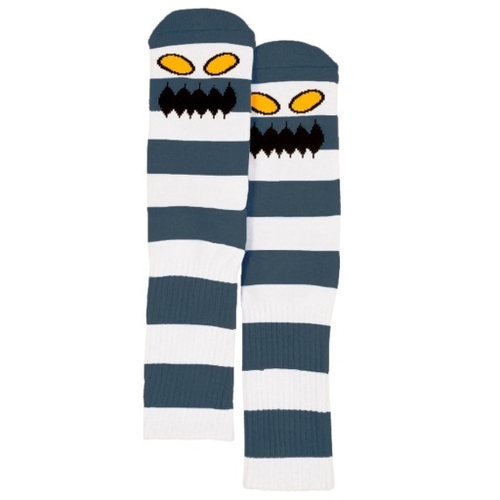 Toy Machine Monster Face Stripes Concrete Skateboard Socks