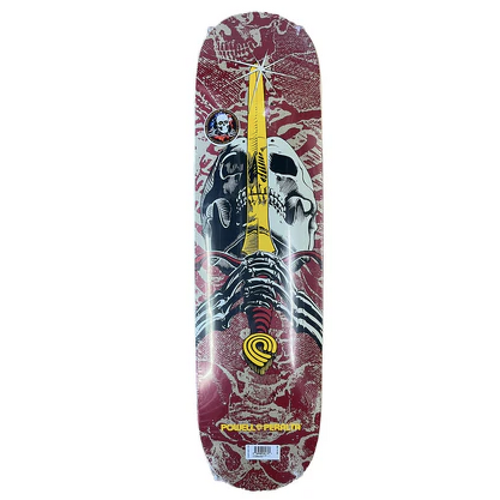 Powell Peralta Skull & Sword Burgundy Mini 7.5" Skateboard Deck