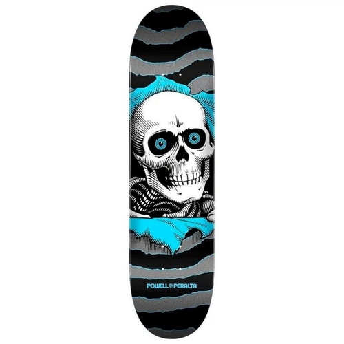Powell Peralta Ripper Silver Black Blue 7.75" Skateboard Deck